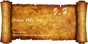 Vass Héla névjegykártya